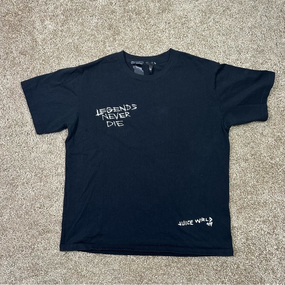 Vlone x‎ Juice Wrld LEGENDS NEVER DIE 999 Black T-Shirt Size Large AUTHENTIC - Picture 3 of 7